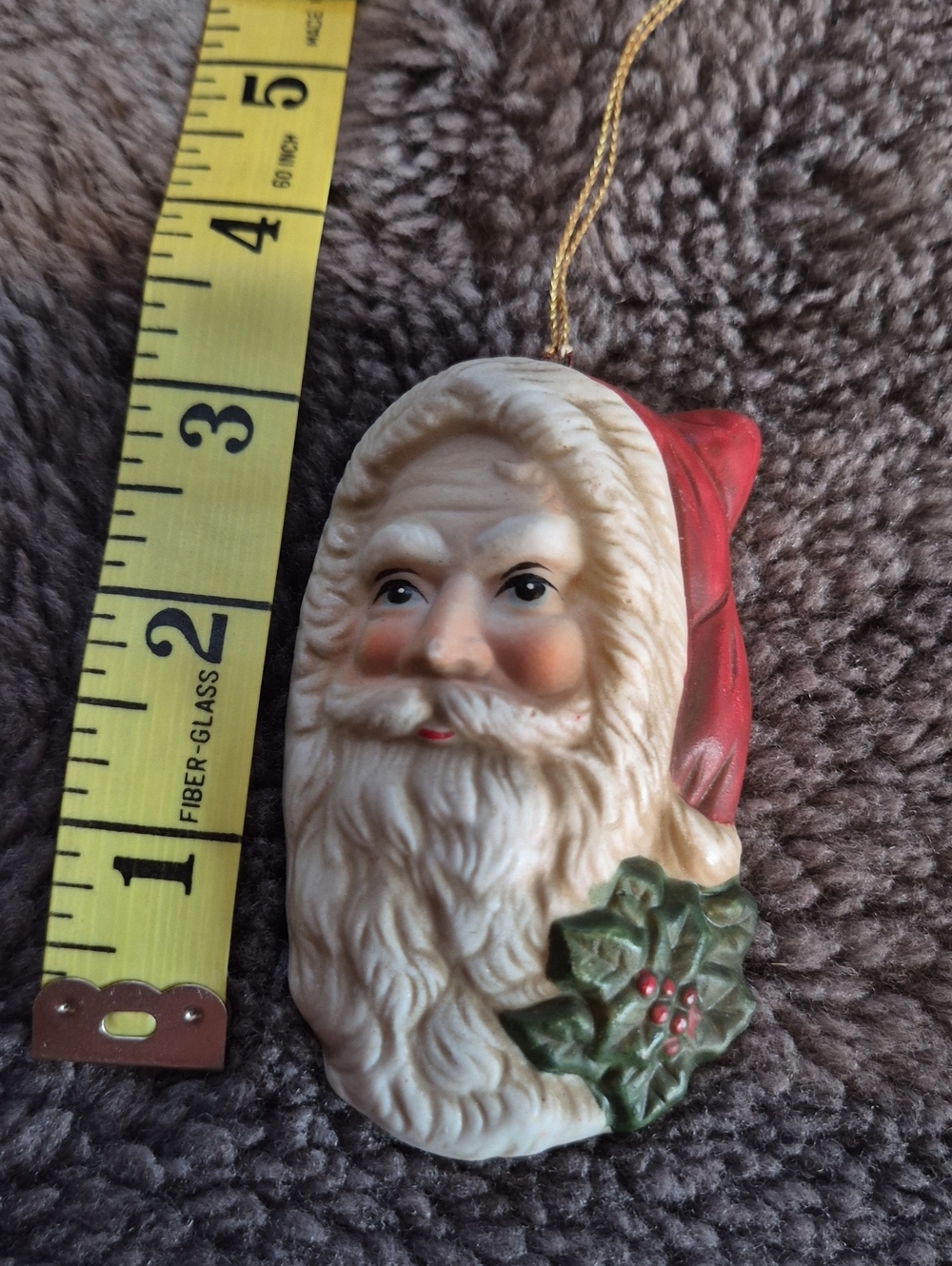 Santa Face Cermic/ Chalkware Ornament